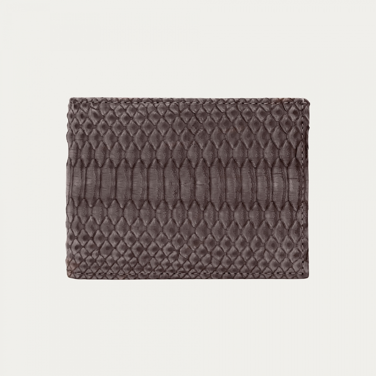 Cartera de lujo en pitón color topo con acabado nobuk