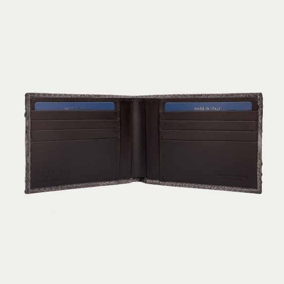 Cartera de lujo en pitón color topo con acabado nobuk