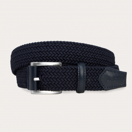Cintura elastica intrecciata blu navy extra lunga
