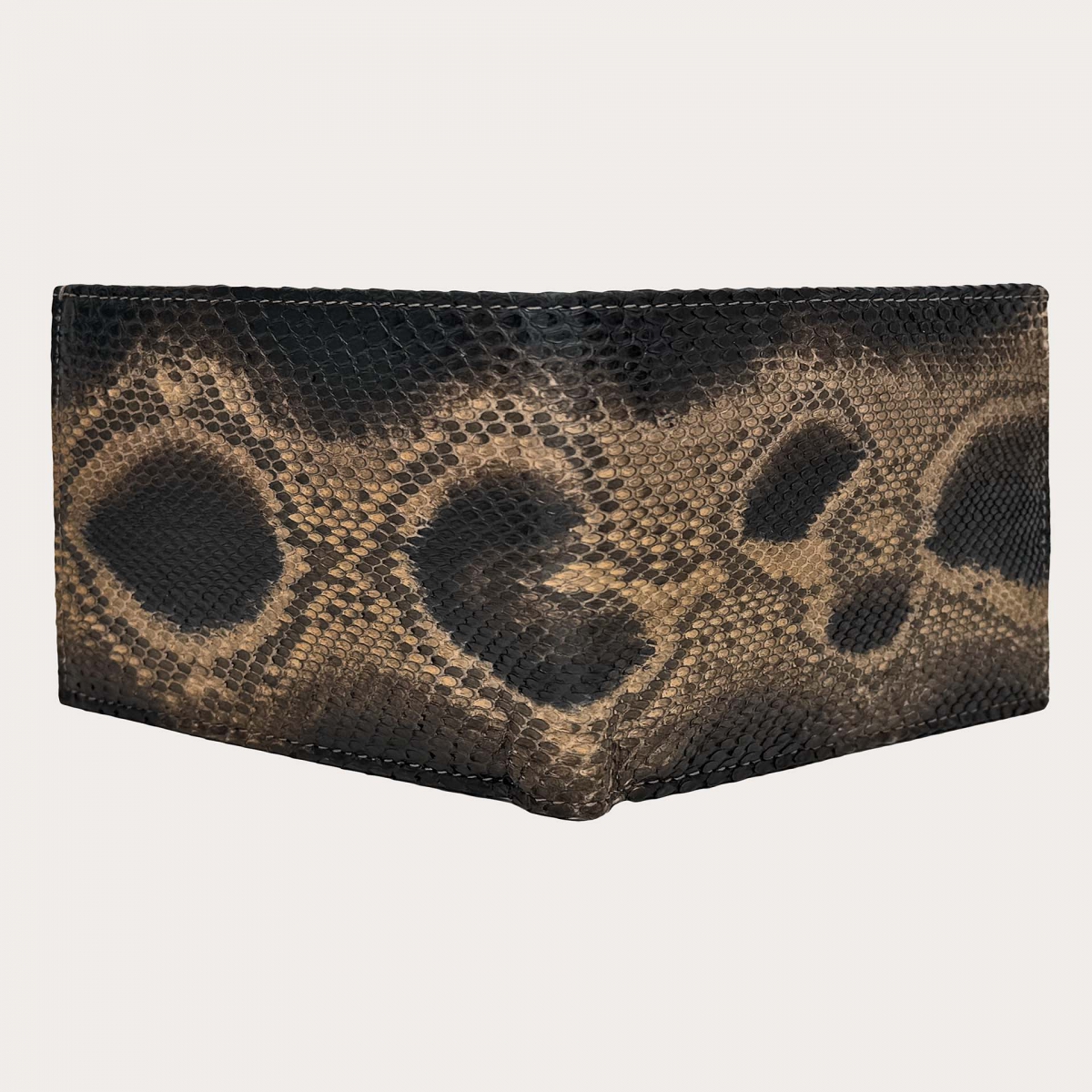 Cartera de hombre en pitón negro y beige