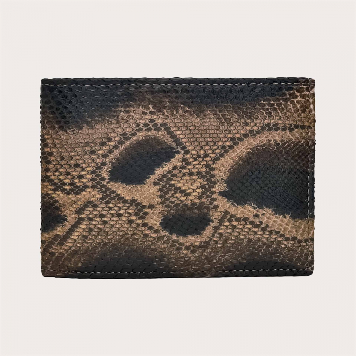 Portafoglio uomo in pitone nero e beige