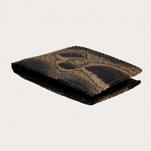 Men’s wallet in black and beige python