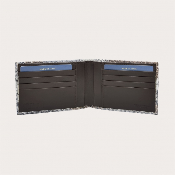 Luxury wallet in shaded nubuck python