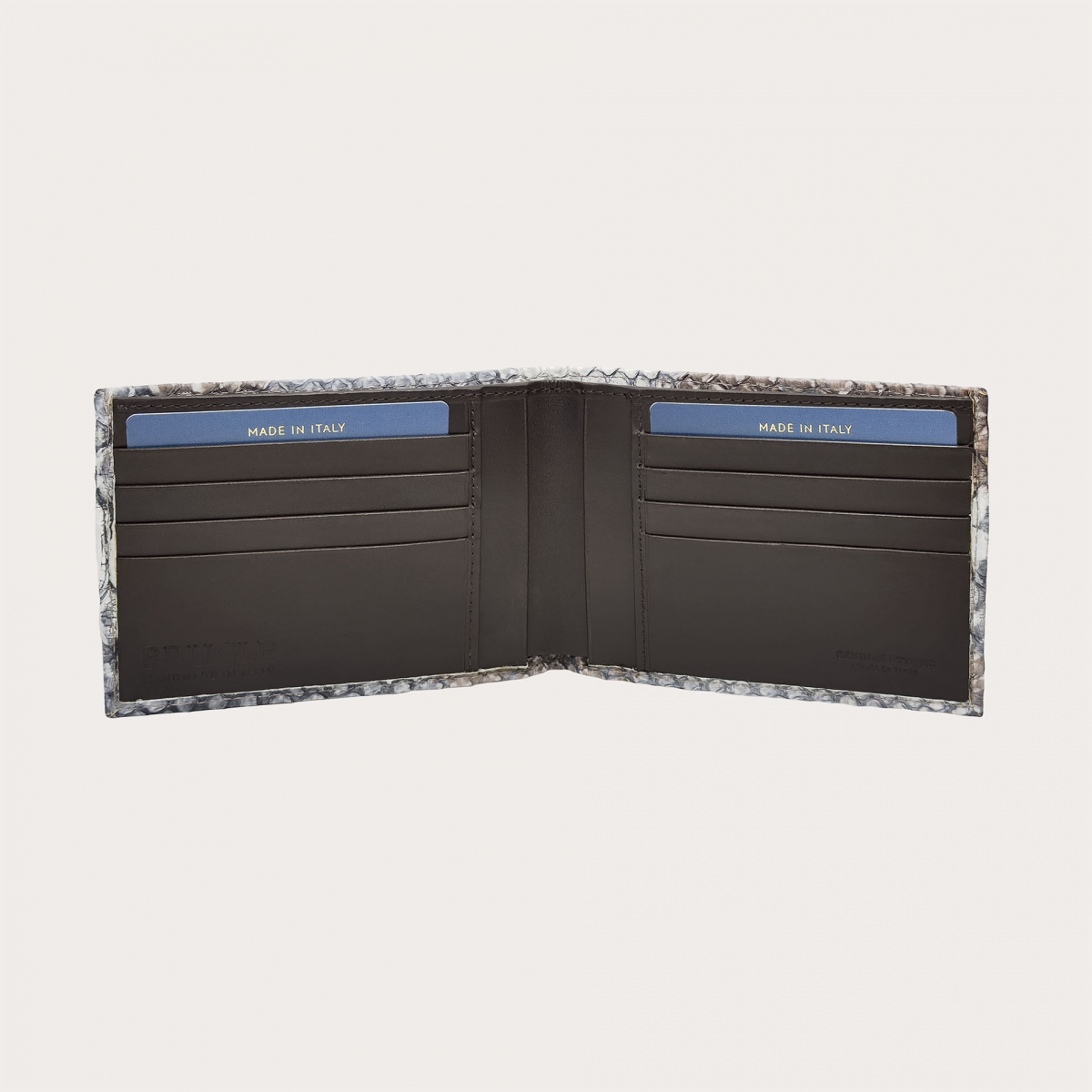 Luxury wallet in shaded nubuck python