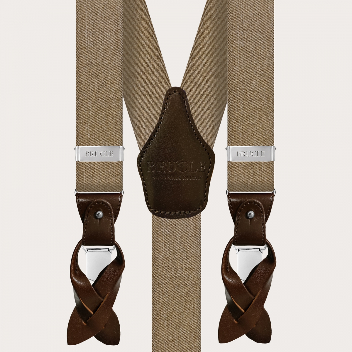 Bretelles extra-longues à double usage en jean beige