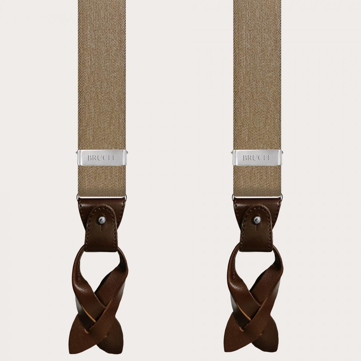 Bretelle extra lunghe doppio uso jeans beige