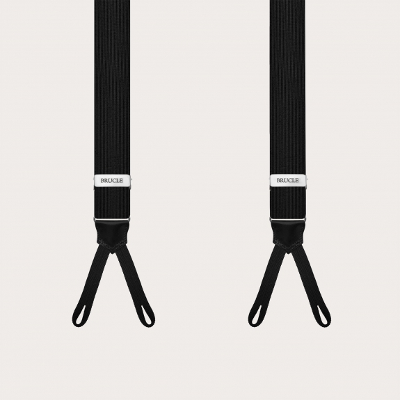 Tirantes en forma de Y en seda, negro