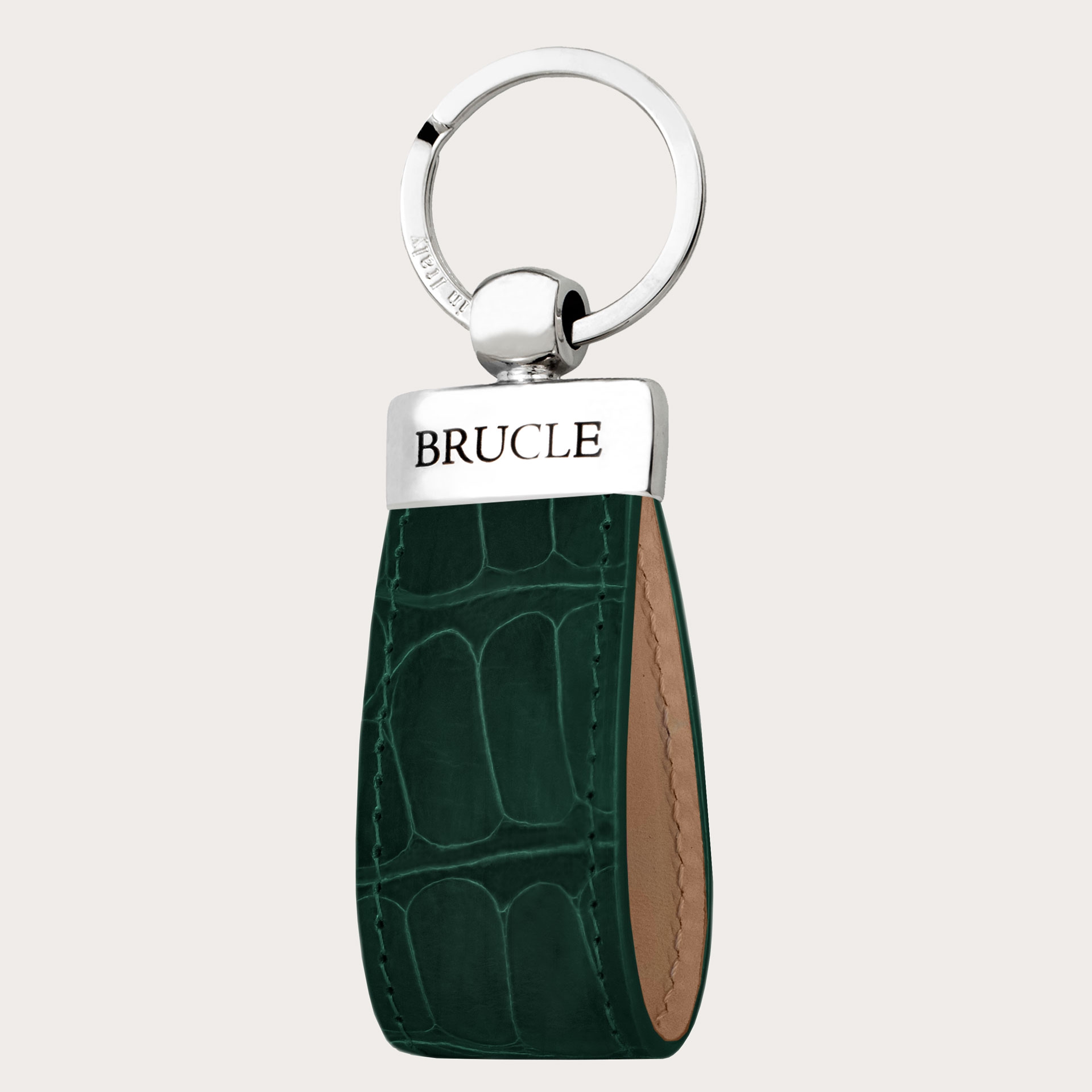 Glossy green crocodile keychain