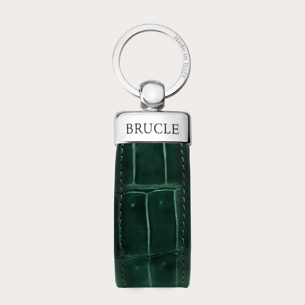 Glossy green crocodile keychain
