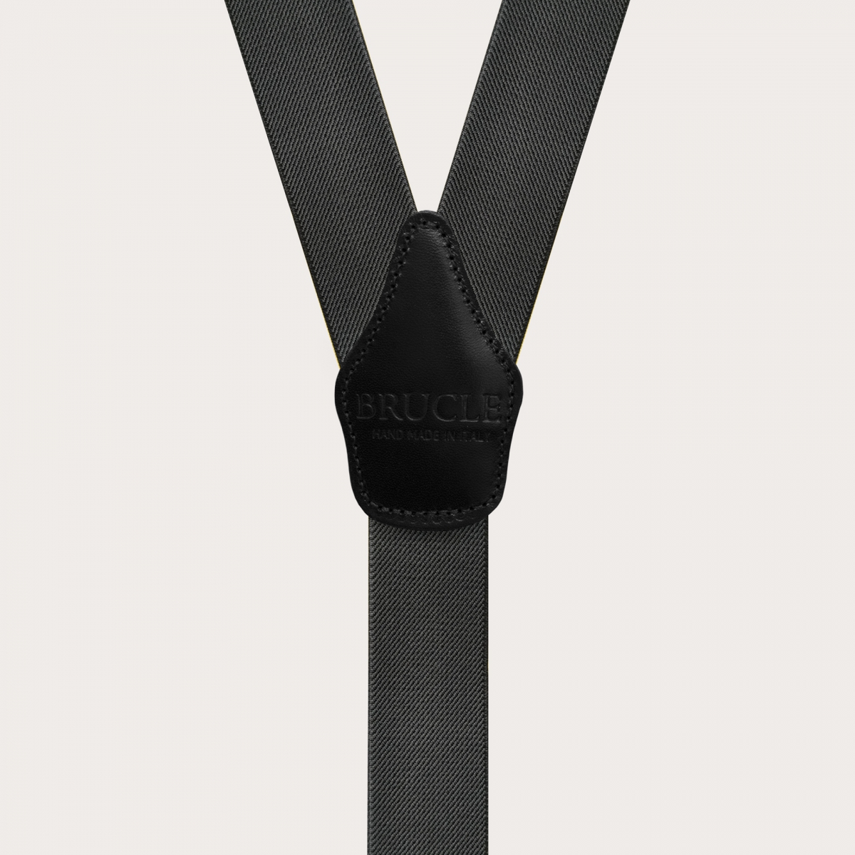 Extra-long grey Y-shaped elastic suspenders