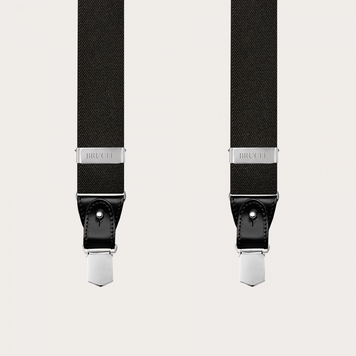 Men's extra-long black suspenders with dual use