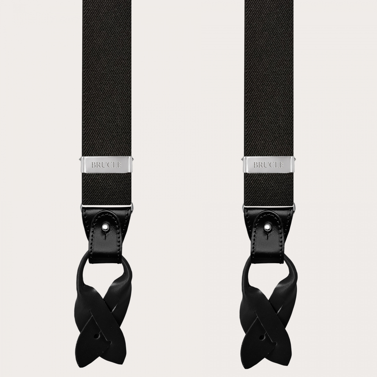 Extra lange schwarze Herren-Hosenträger mit Doppelfunktion