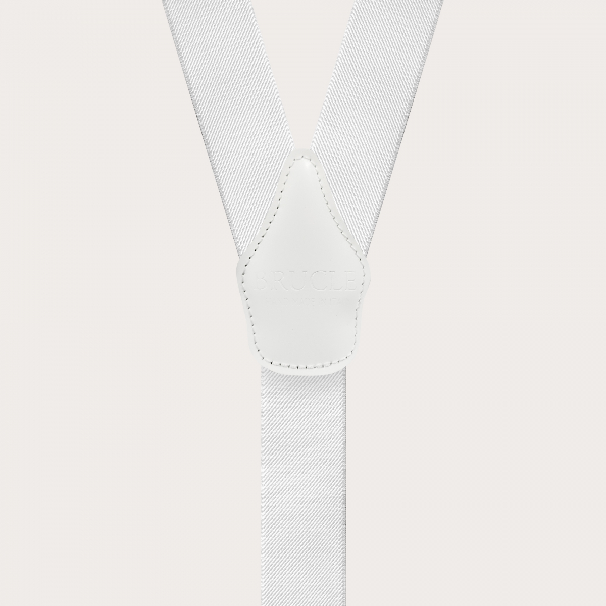 Bretelles blanches extra longues pour homme avec clips