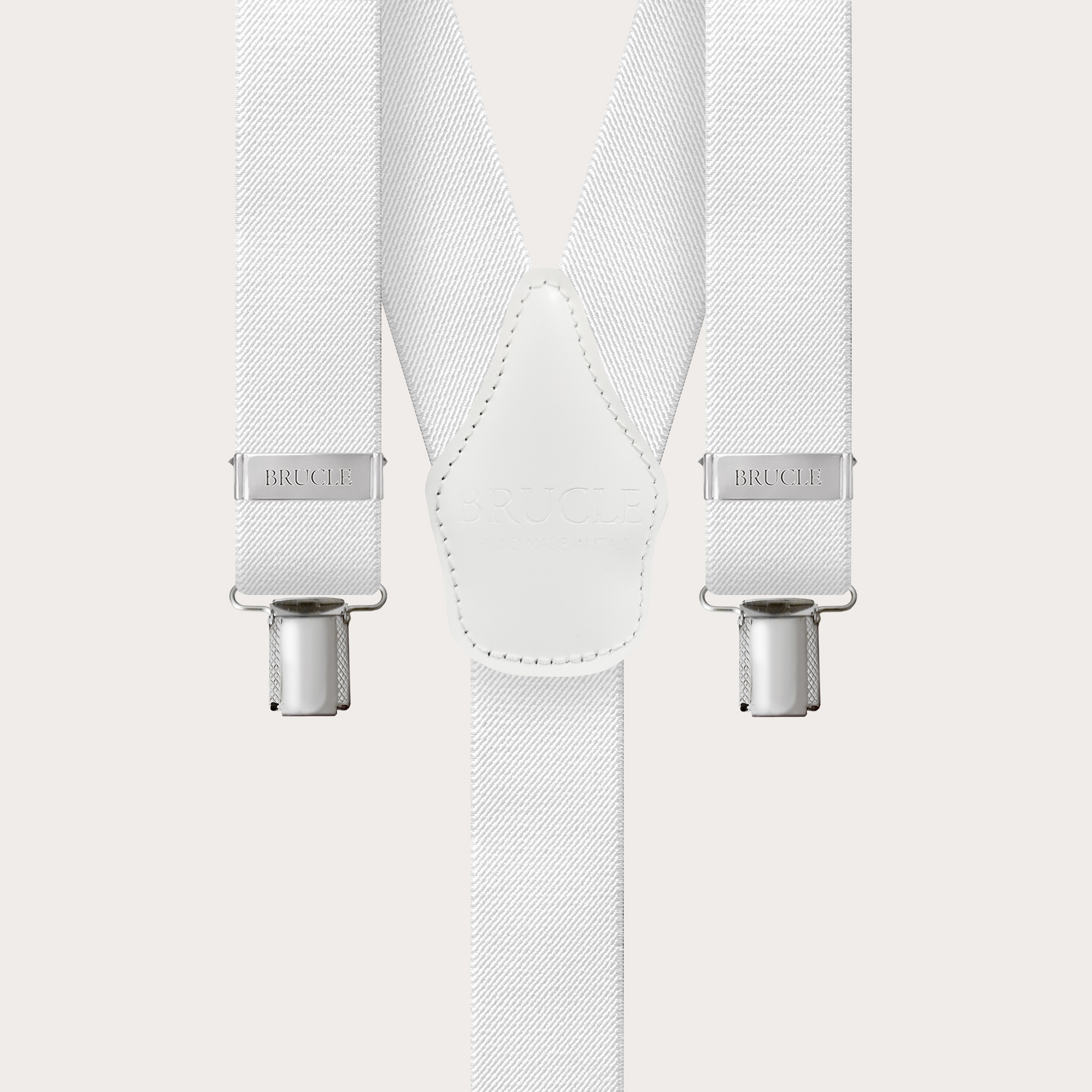 Bretelle uomo bianche extra lunghe con clip