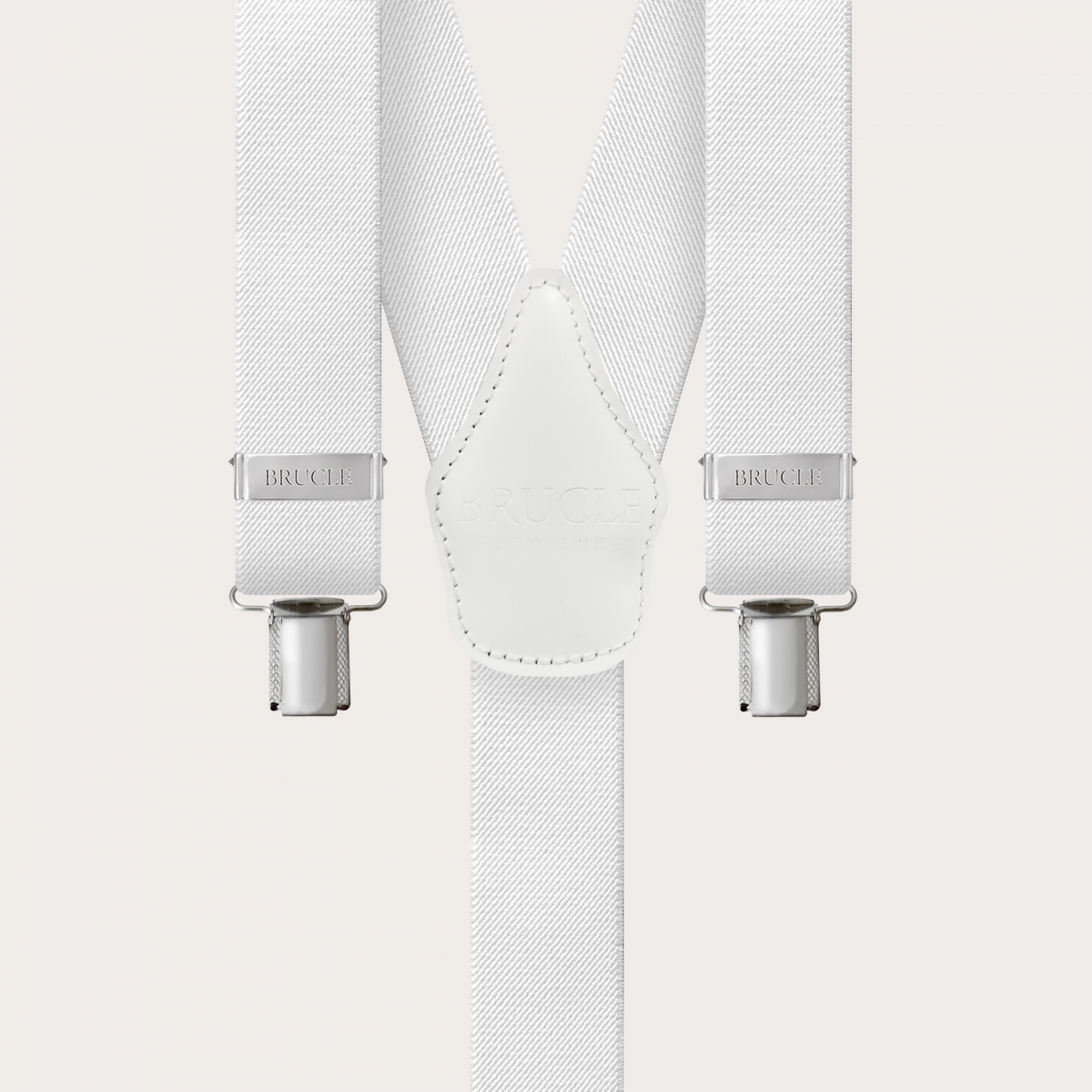 Bretelle uomo bianche extra lunghe con clip