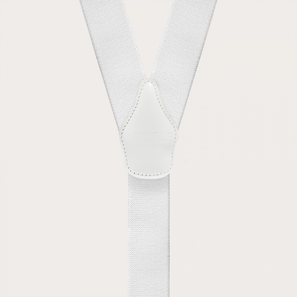 White suspenders with braid ends