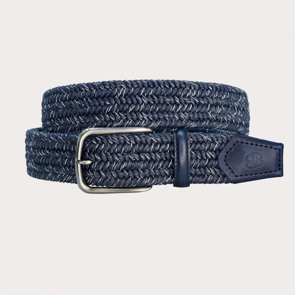 Ceinture élastique tressée bleu mélange