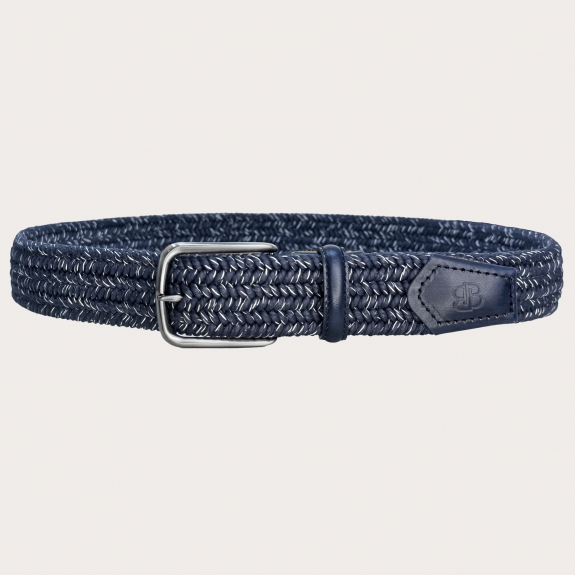 Ceinture élastique tressée bleu mélange