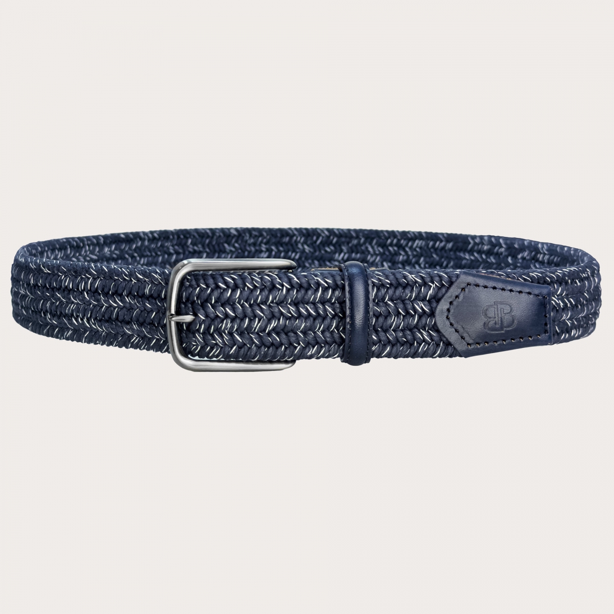 Ceinture élastique tressée bleu mélange