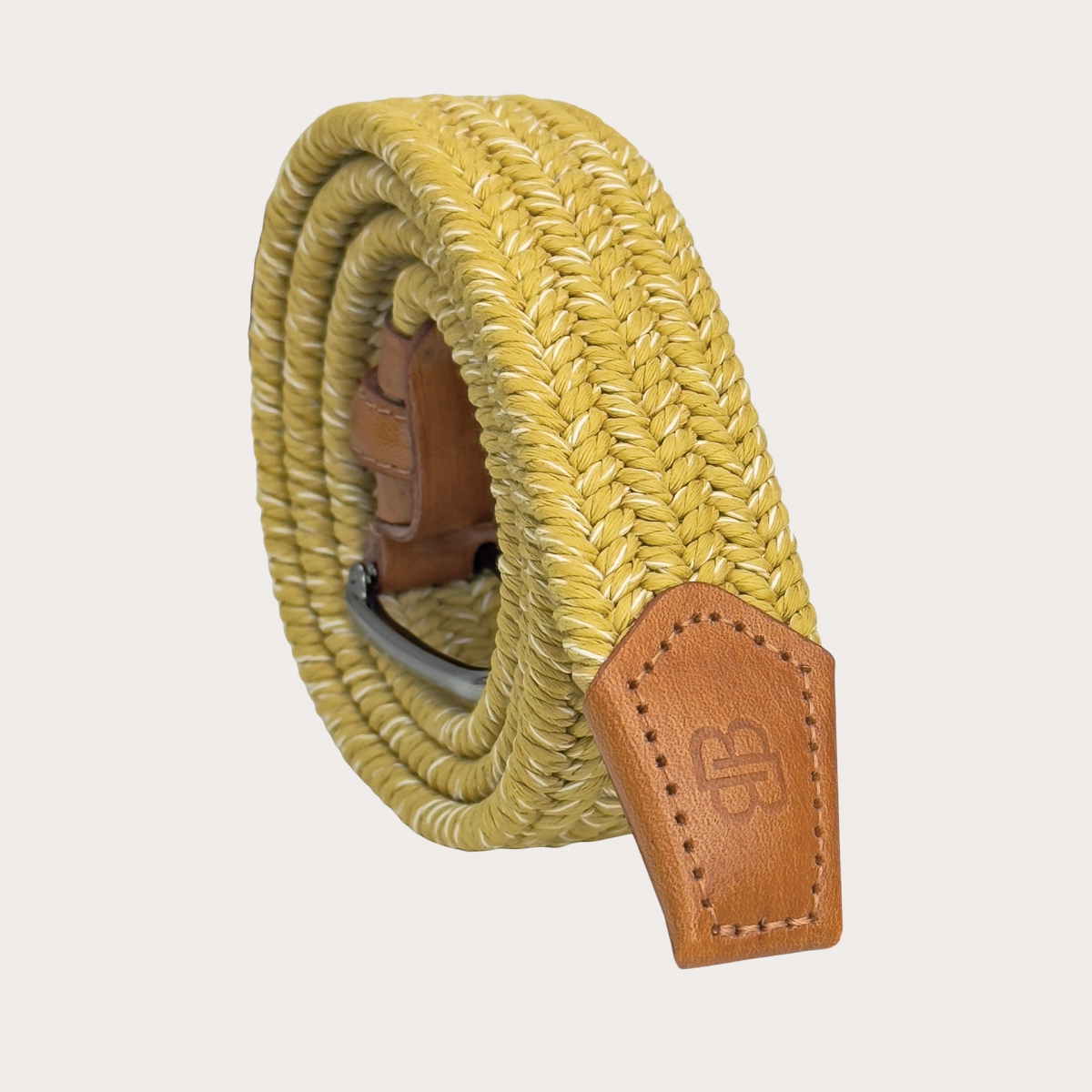 Elastischer geflochtener Gürtel in Senfgelb