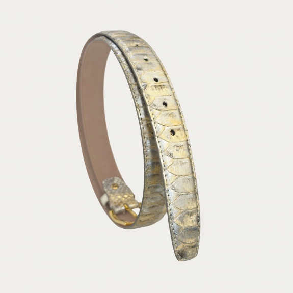 Cintura in pitone roccia e oro