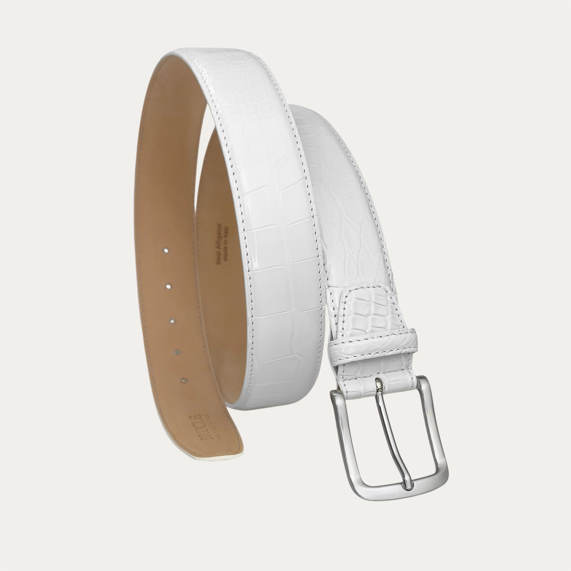 White alligator belt
