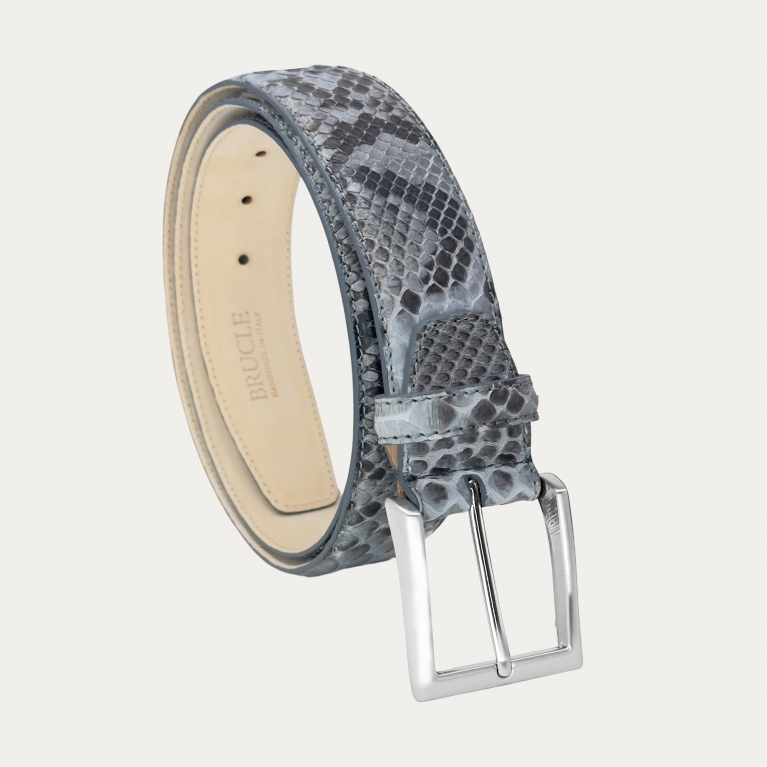 High grey dust python belt