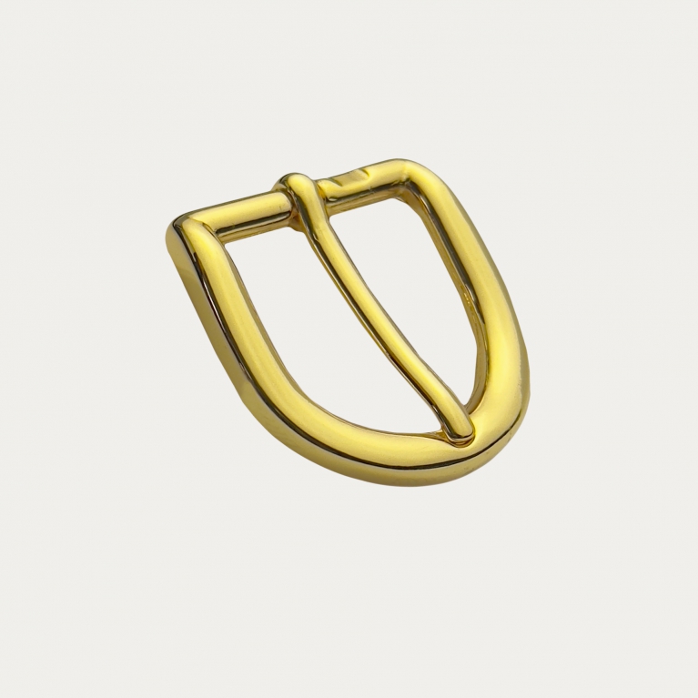 Polished rounded gold buckle for 30 mm belts