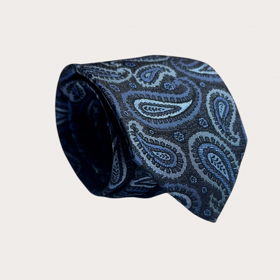 Navy blue paisley men’s tie