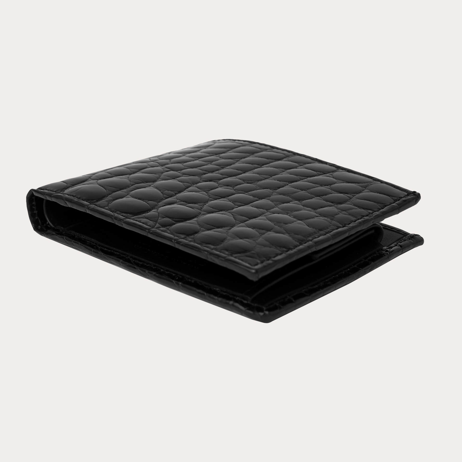 Classic wallet in real crocodile flank