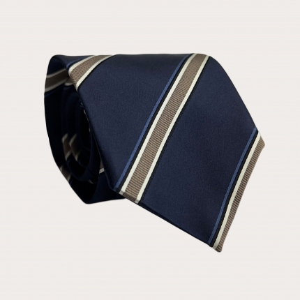 Corbata de hombre regimental azul y beige