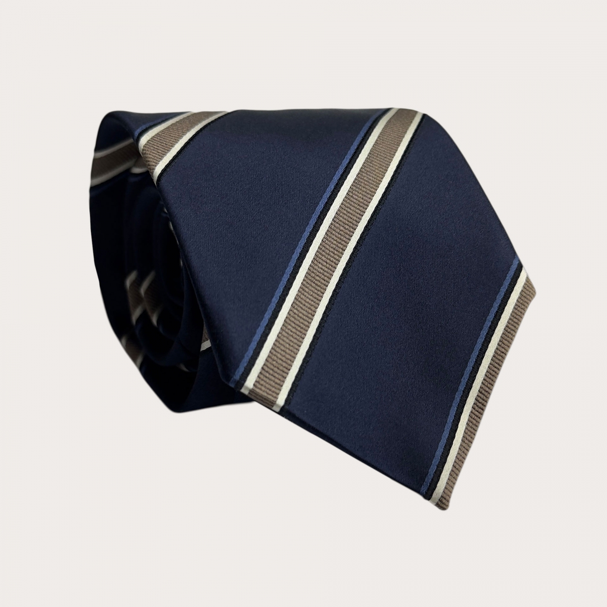 Cravatta uomo regimental blu e beige