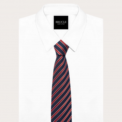 Blue and red regimental men's tie