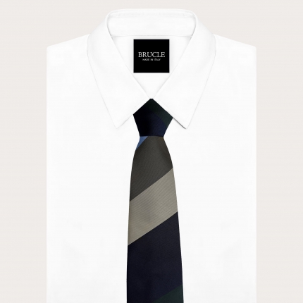 Corbata de hombre regimental multicolor azul celeste verde y beige