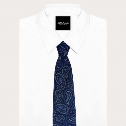 Herren-Krawatte in Navyblau mit Paisley-Muster