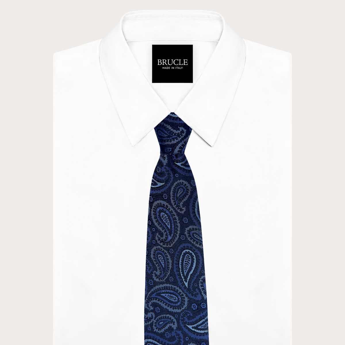 Cravate homme bleu marine à motif paisley