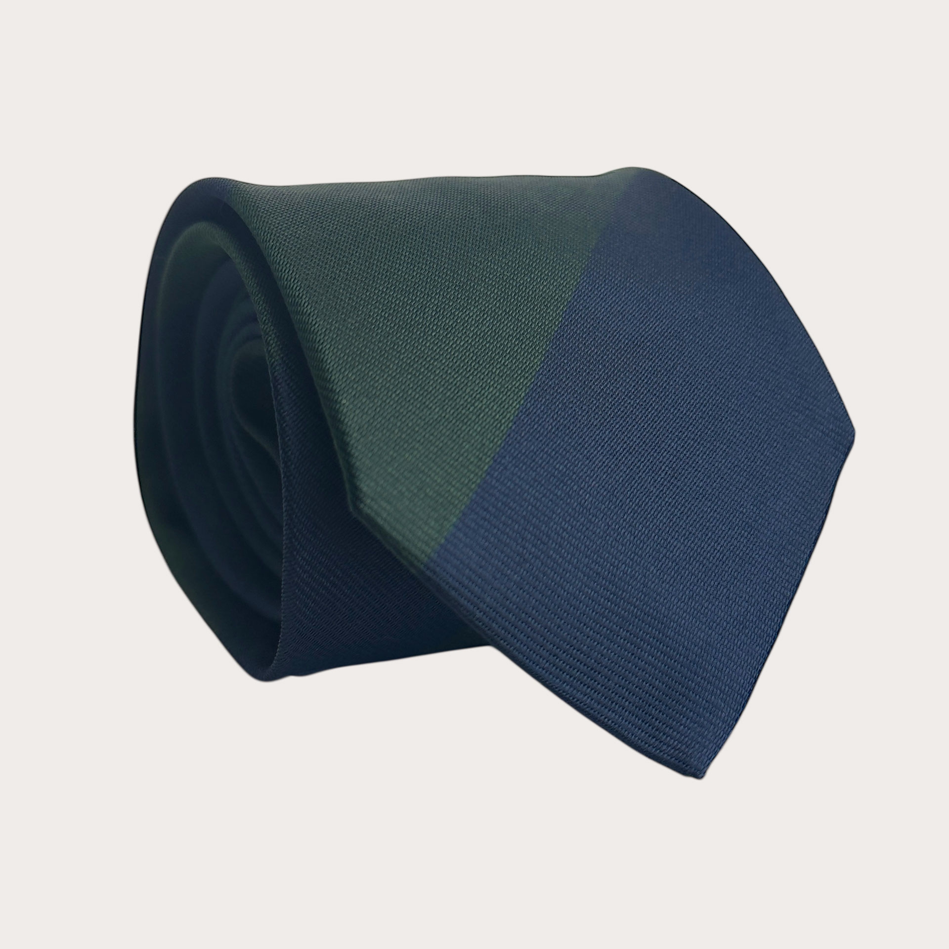Silk regimental tie green and blue