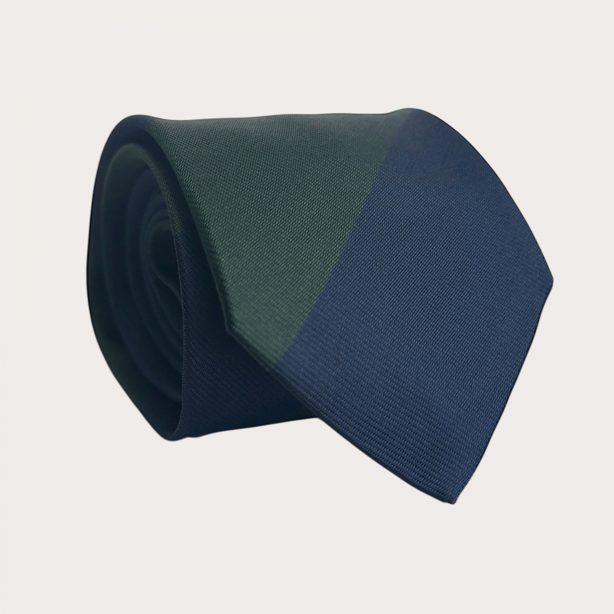 Silk regimental tie green and blue