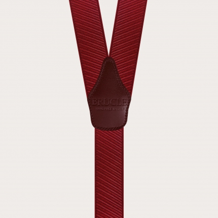 Bretelle unisex bordeaux in raso elastico con fissaggio a clip