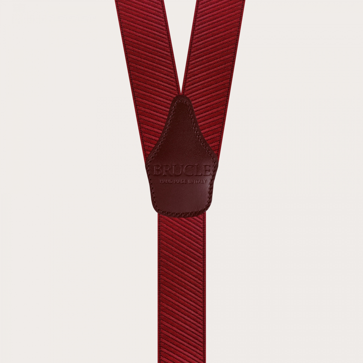 Elegant burgundy satin suspenders with button loops