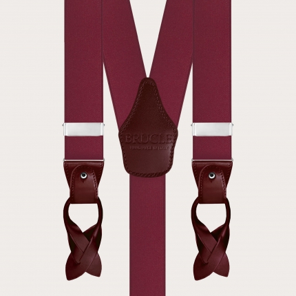 Elegante bordeaux Satin elastische Hosenträger