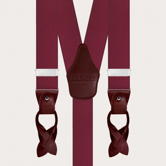 Bretelles élégantes en satin élastique bordeaux
