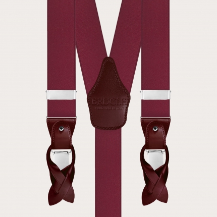 Elegante bordeaux Satin elastische Hosenträger