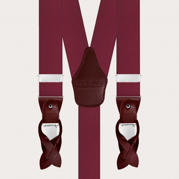 Bretelles élégantes en satin élastique bordeaux