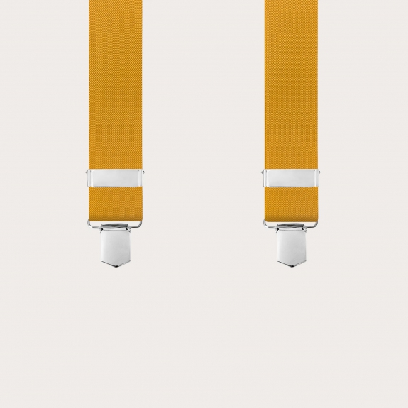 Mustard yellow X-back suspenders