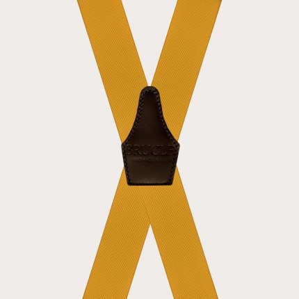 Mustard yellow X-back suspenders