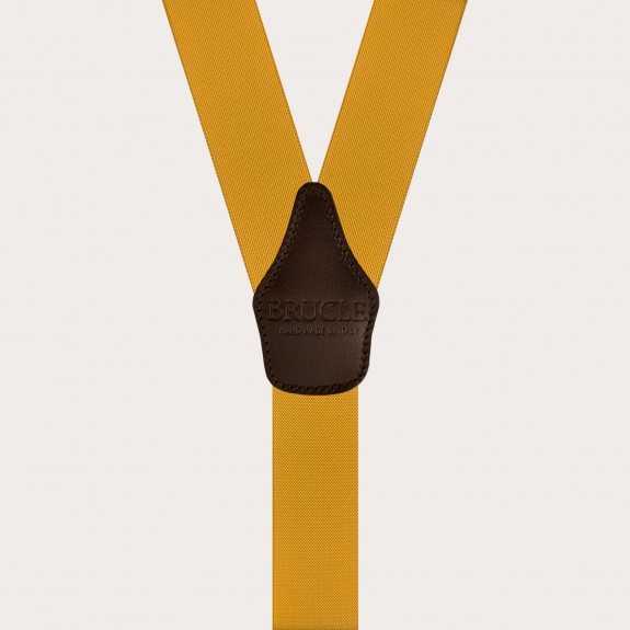 Tirantes unisex amarillo mostaza con espalda en Y