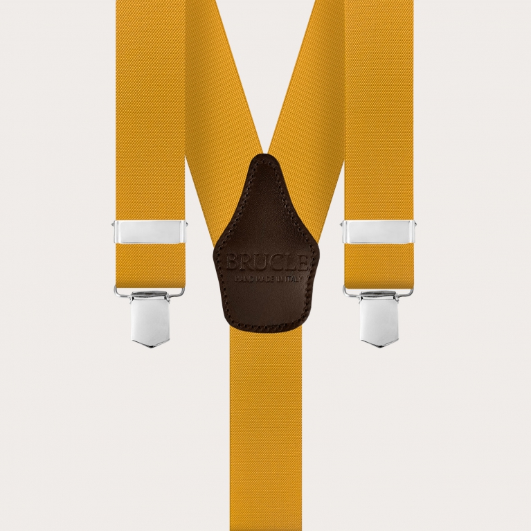 Bretelle unisex a Y giallo senape