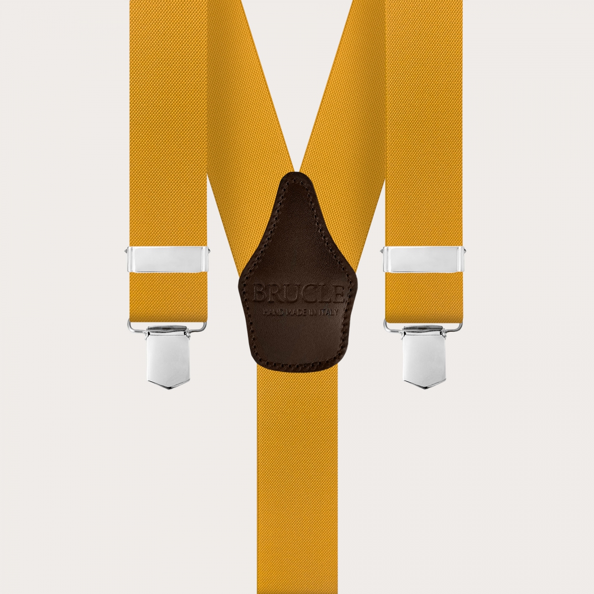 Unisex mustard yellow Y-back suspenders