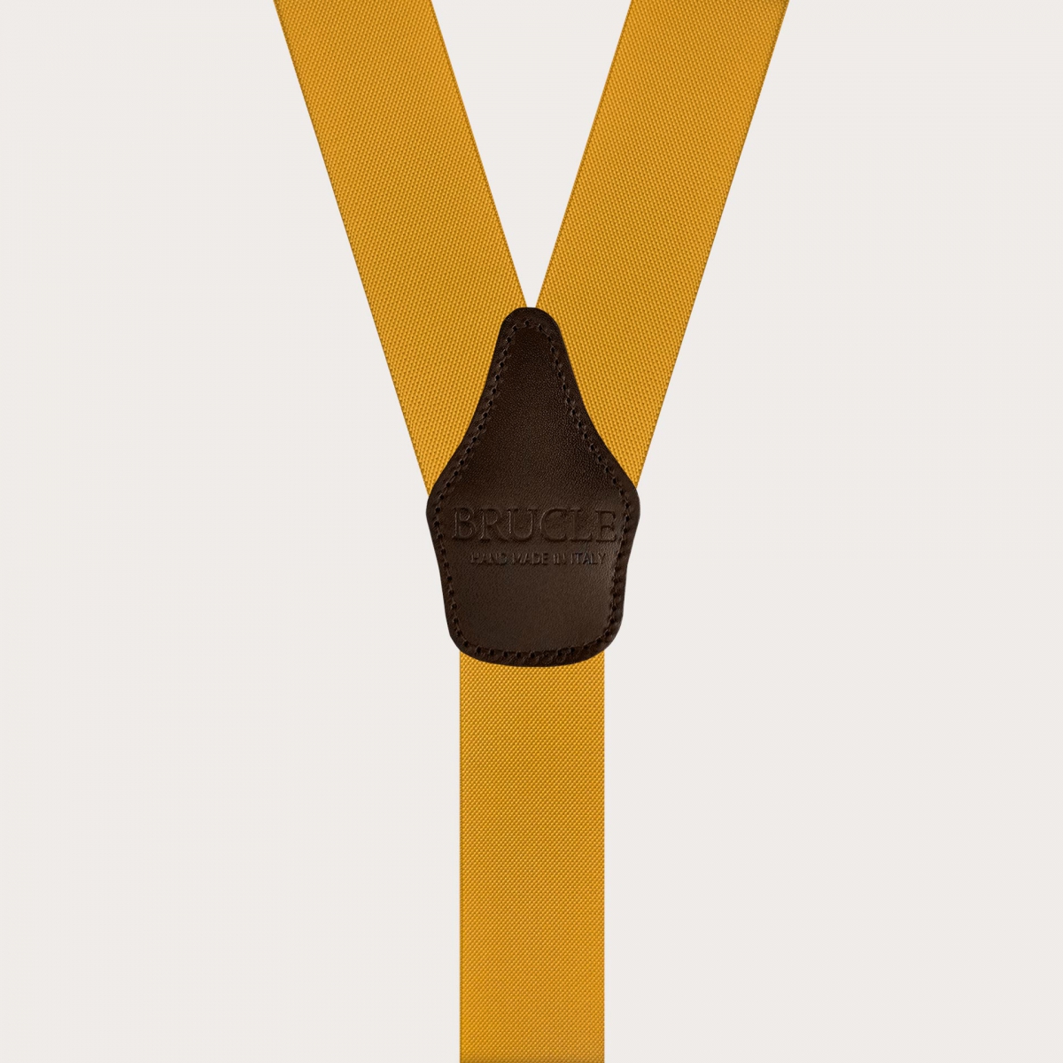 Mustard yellow suspenders with button loops